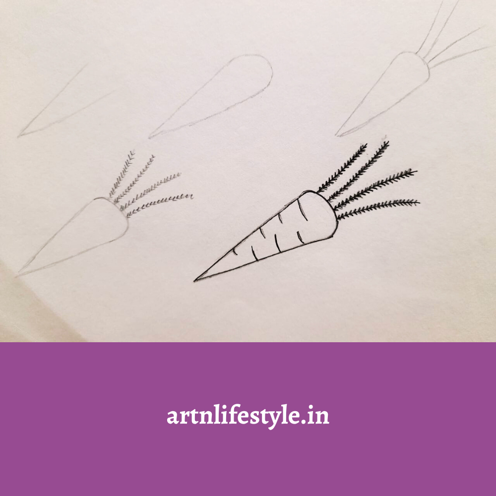 how to draw a carrot