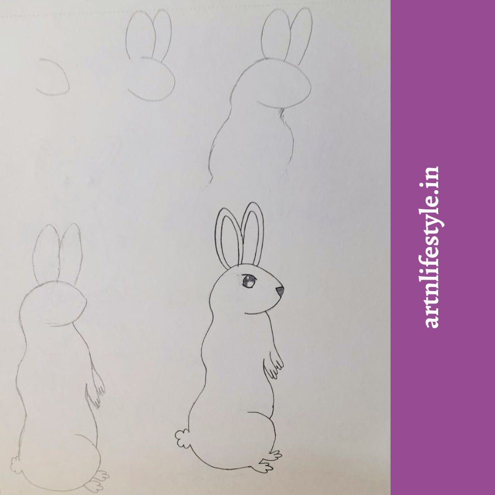 easy bunny drawing tutorial