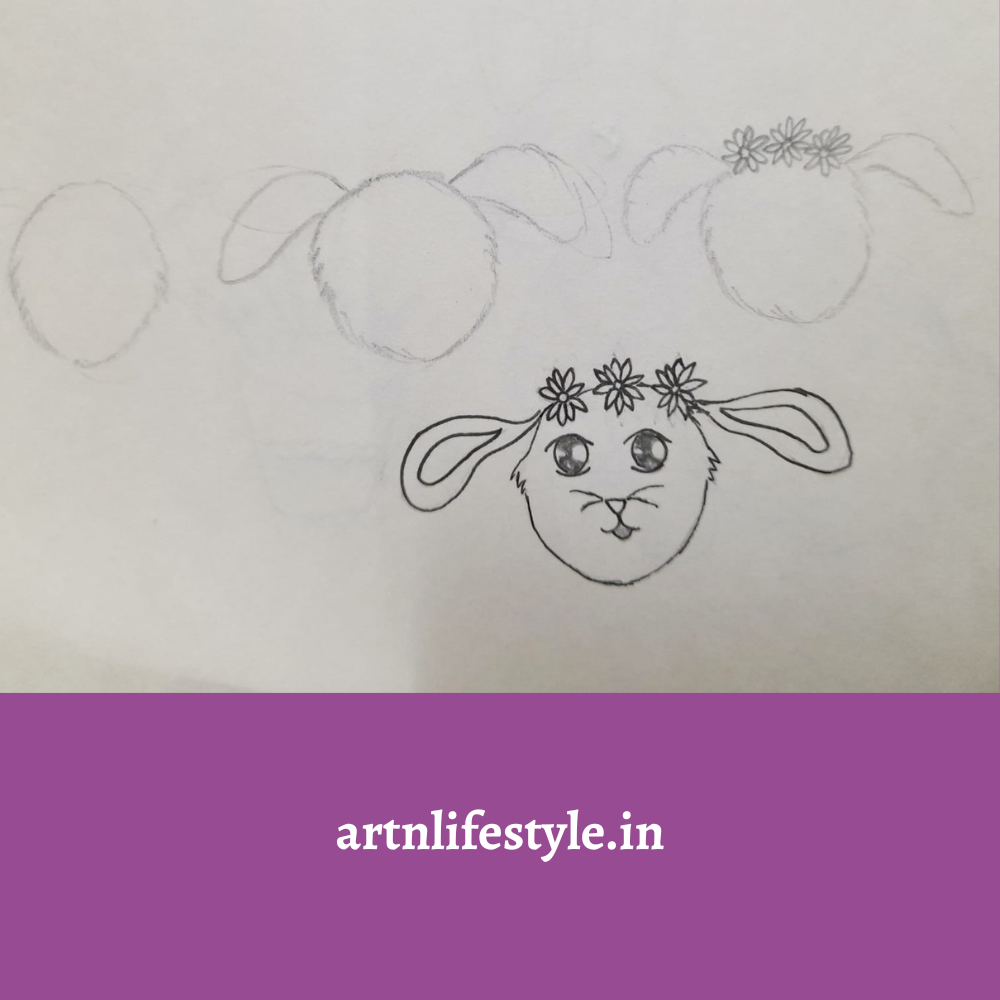 easy bunny drawing tutorial