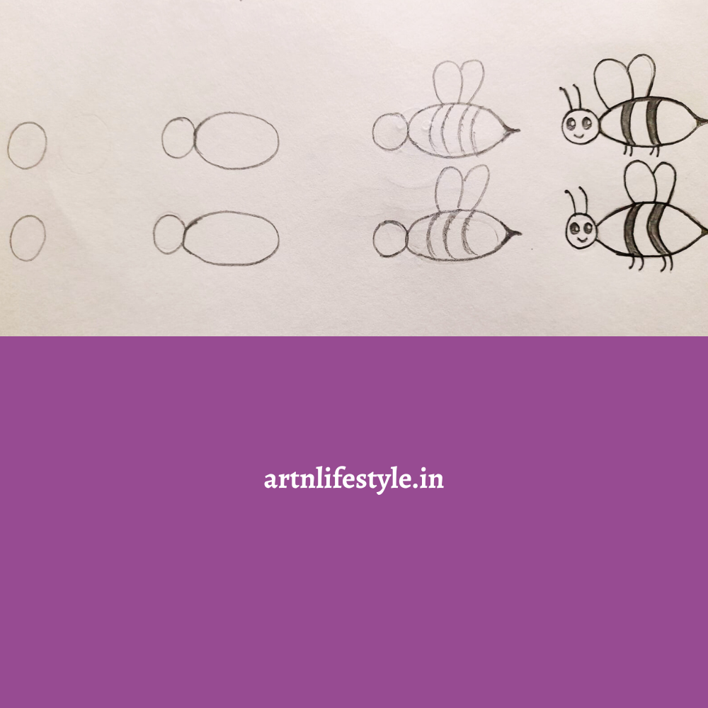 how to draw a honey bee