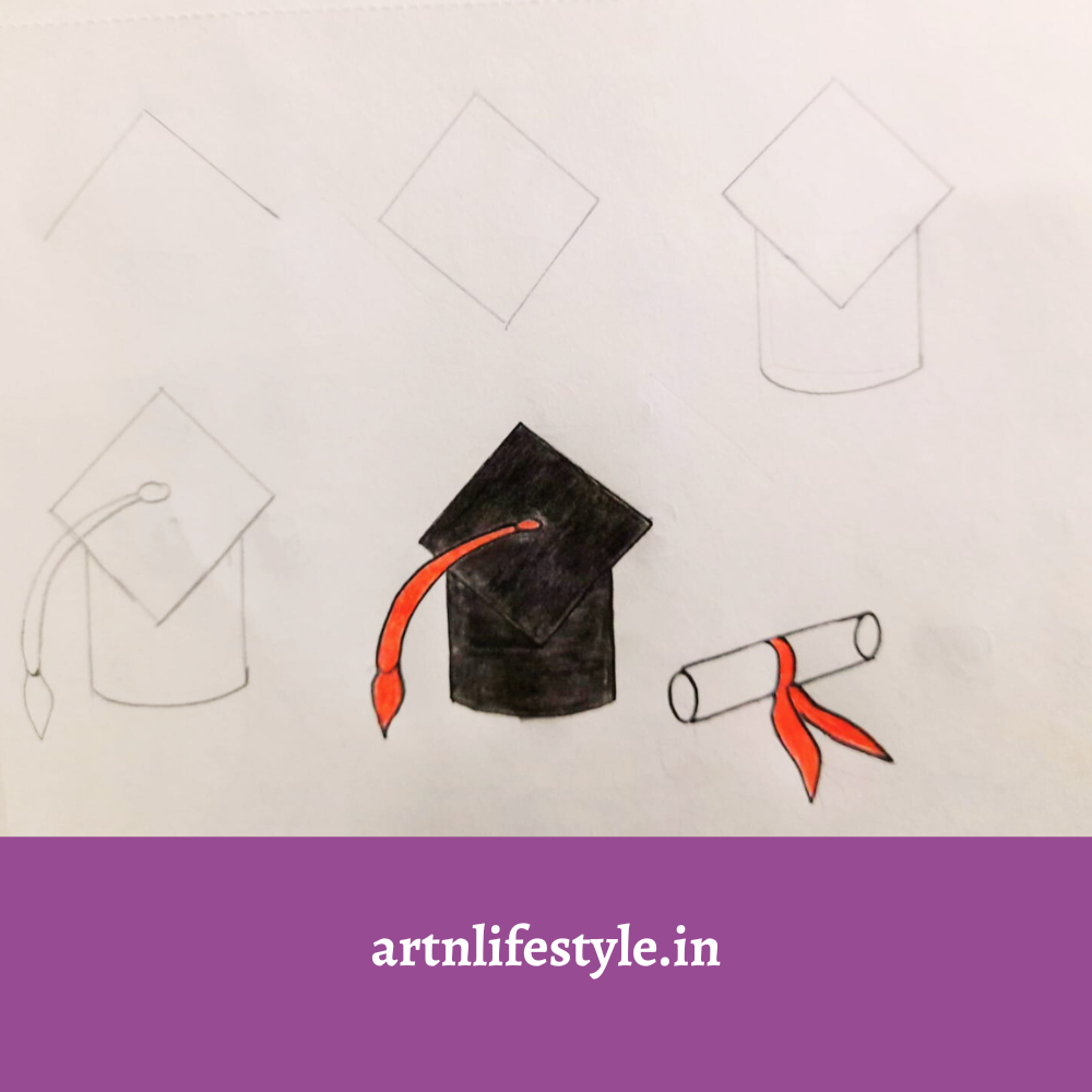 graduation cap drawing