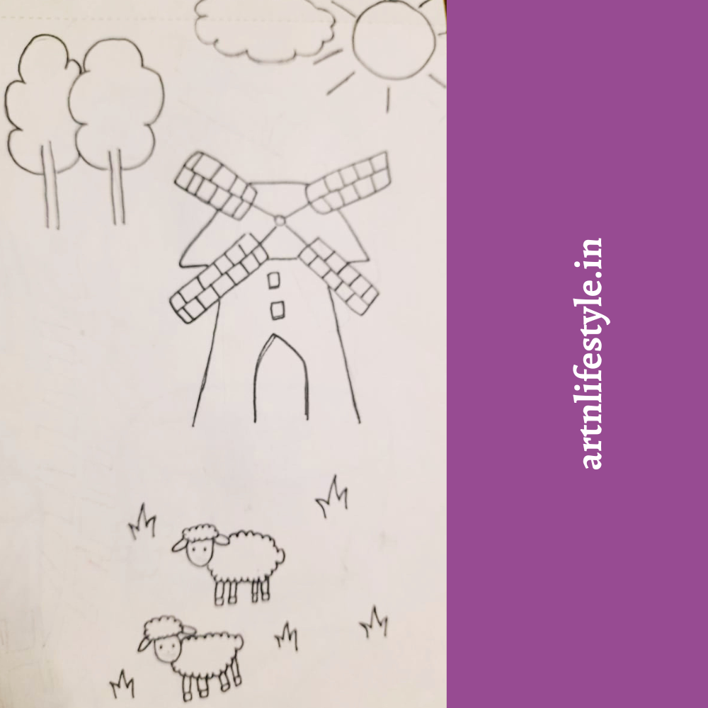 simple farm drawing ideas