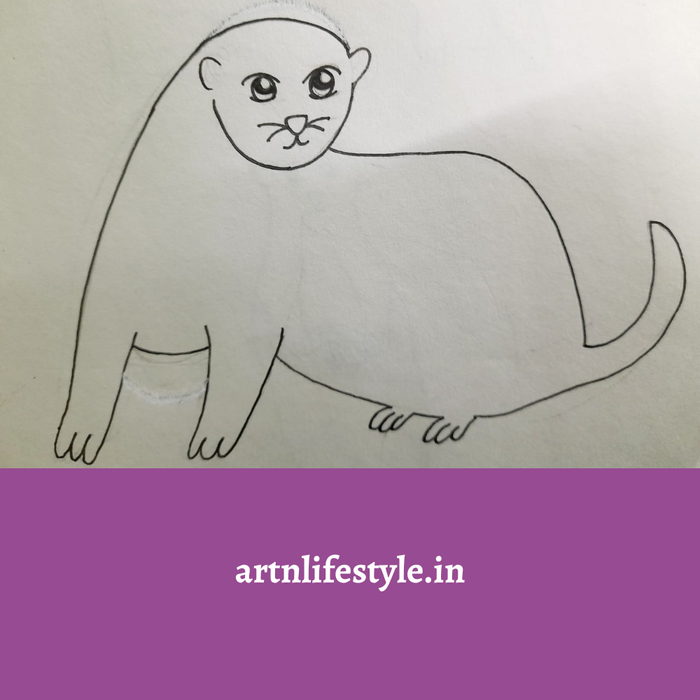 simple otter drawing for kids