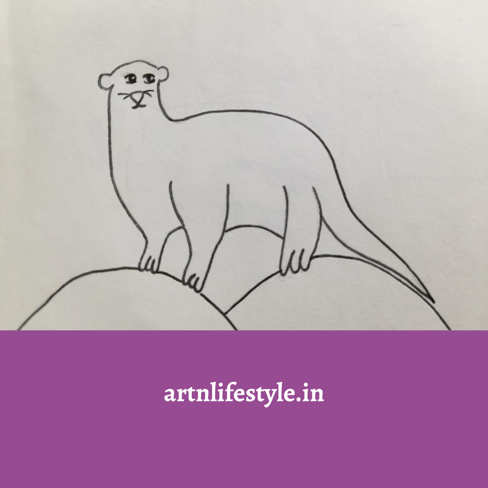 simple otter drawing for kids