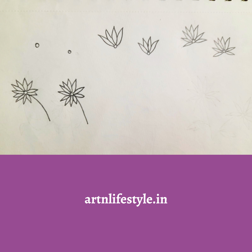 drawing of flowers step by step