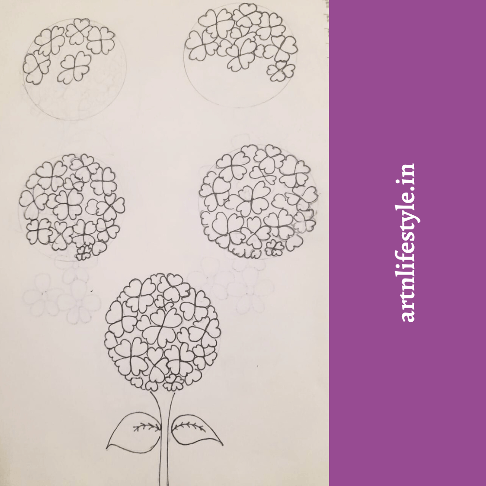 drawing of flowers step by step