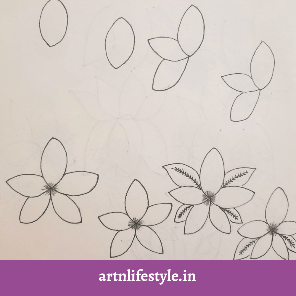 drawing of flowers step by step