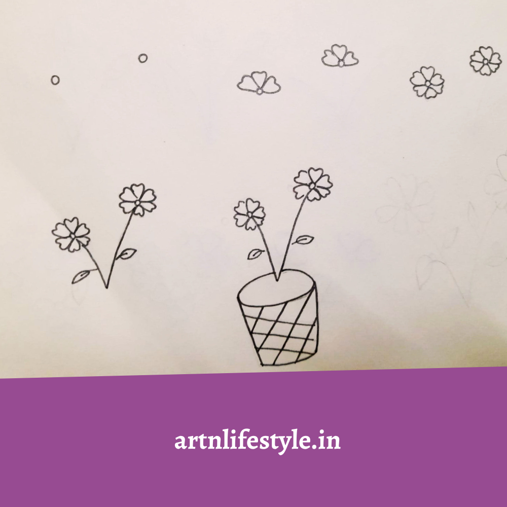 drawing of flowers step by step