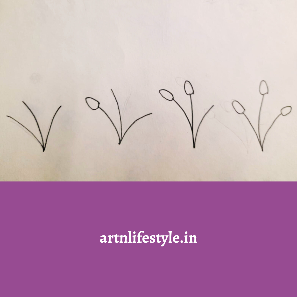 drawing of flowers step by step