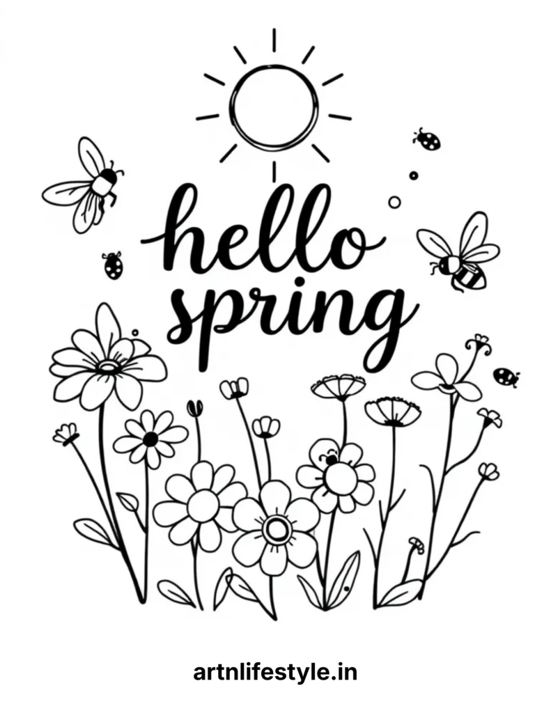 free spring color pages